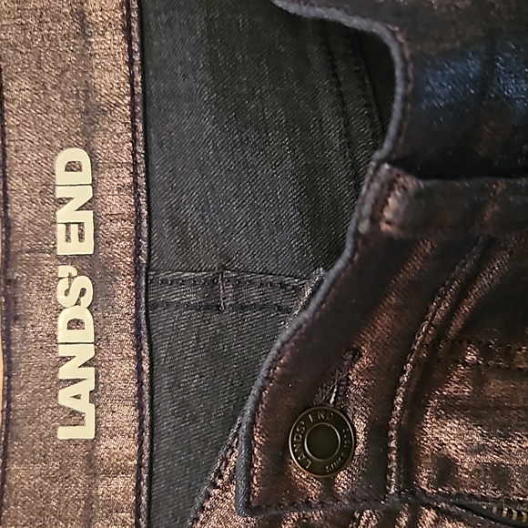 Lands End Ankle Jeans - Metallic Blue 16W - Picture 4 of 5